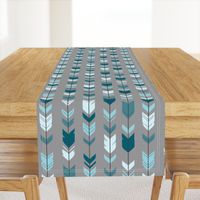 Arrow Feather- Teal/Blue/Grey- Winslow- Baby boy Woodland Nursery