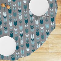 Arrow Feather- Teal/Blue/Grey- Winslow- Baby boy Woodland Nursery