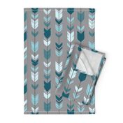 Arrow Feather- Teal/Blue/Grey- Winslow- Baby boy Woodland Nursery