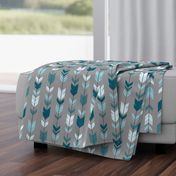 Arrow Feather- Teal/Blue/Grey- Winslow- Baby boy Woodland Nursery