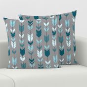 Arrow Feather- Teal/Blue/Grey- Winslow- Baby boy Woodland Nursery