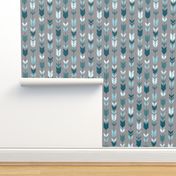 Arrow Feather- Teal/Blue/Grey- Winslow- Baby boy Woodland Nursery