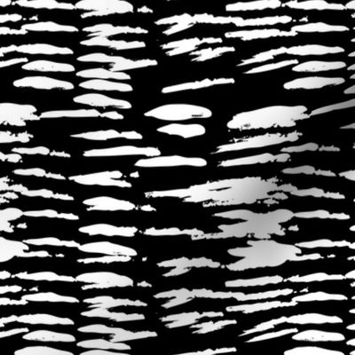 Abstract geometric strokes zebra stripes brush gender neutral black and white