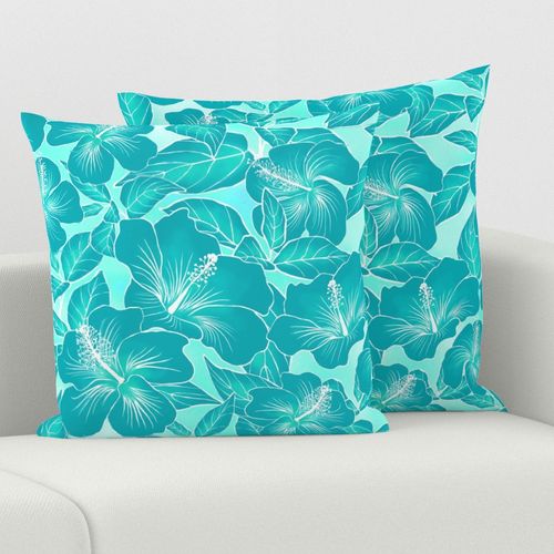 Hibiscus Batik Teal on Tie Dye 200L