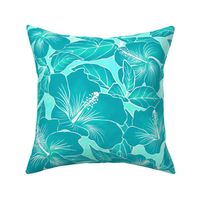 Hibiscus Batik Teal on Tie Dye 200L