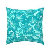 Hibiscus Batik Teal on Tie Dye 200L