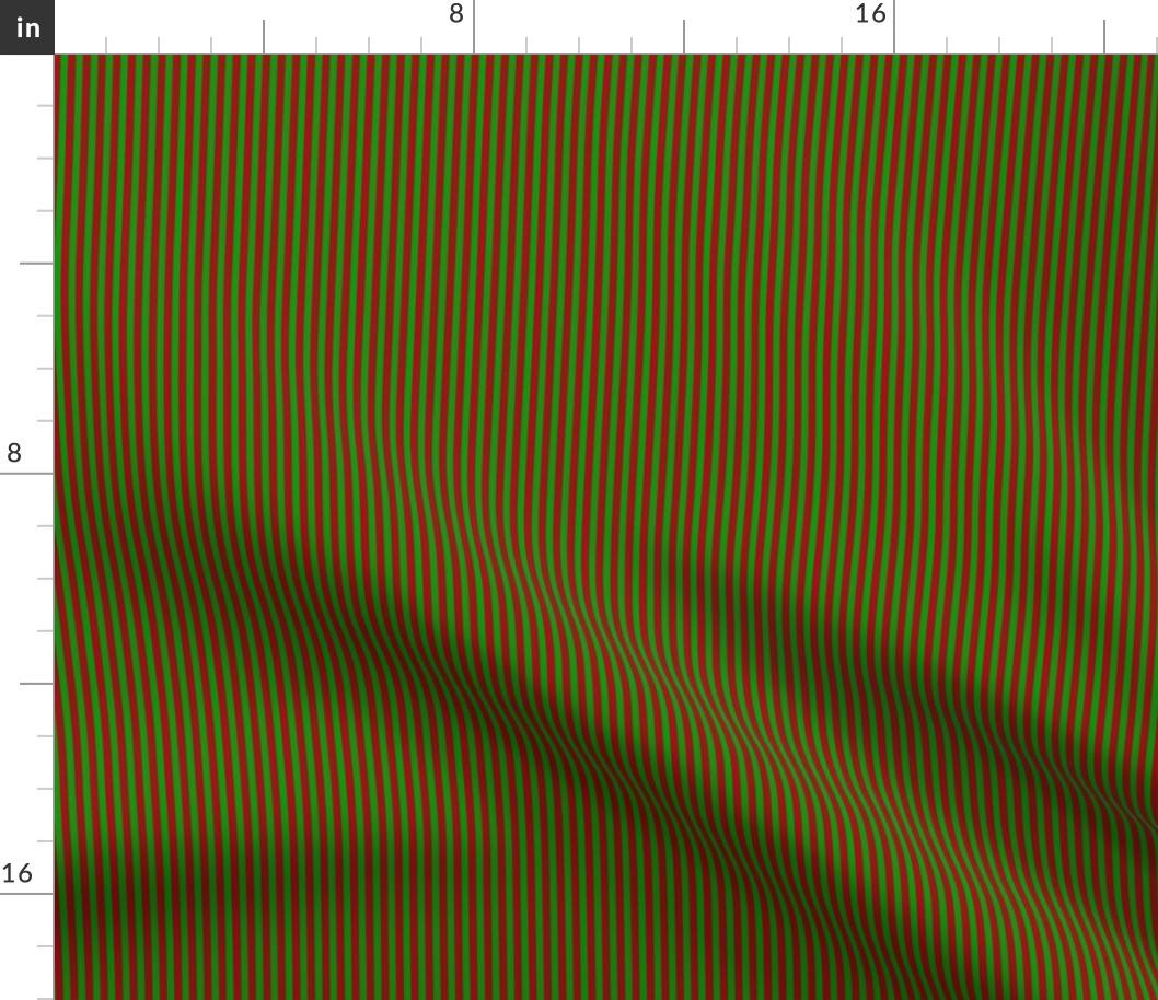 Pinstripe Christmas Dark Red and Green Vertical Stripes (Eight Stripes to an Inch)