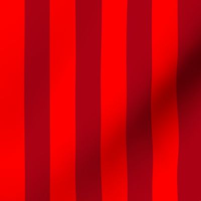 One Inch Christmas Red and Dark Red Vertical Stripes