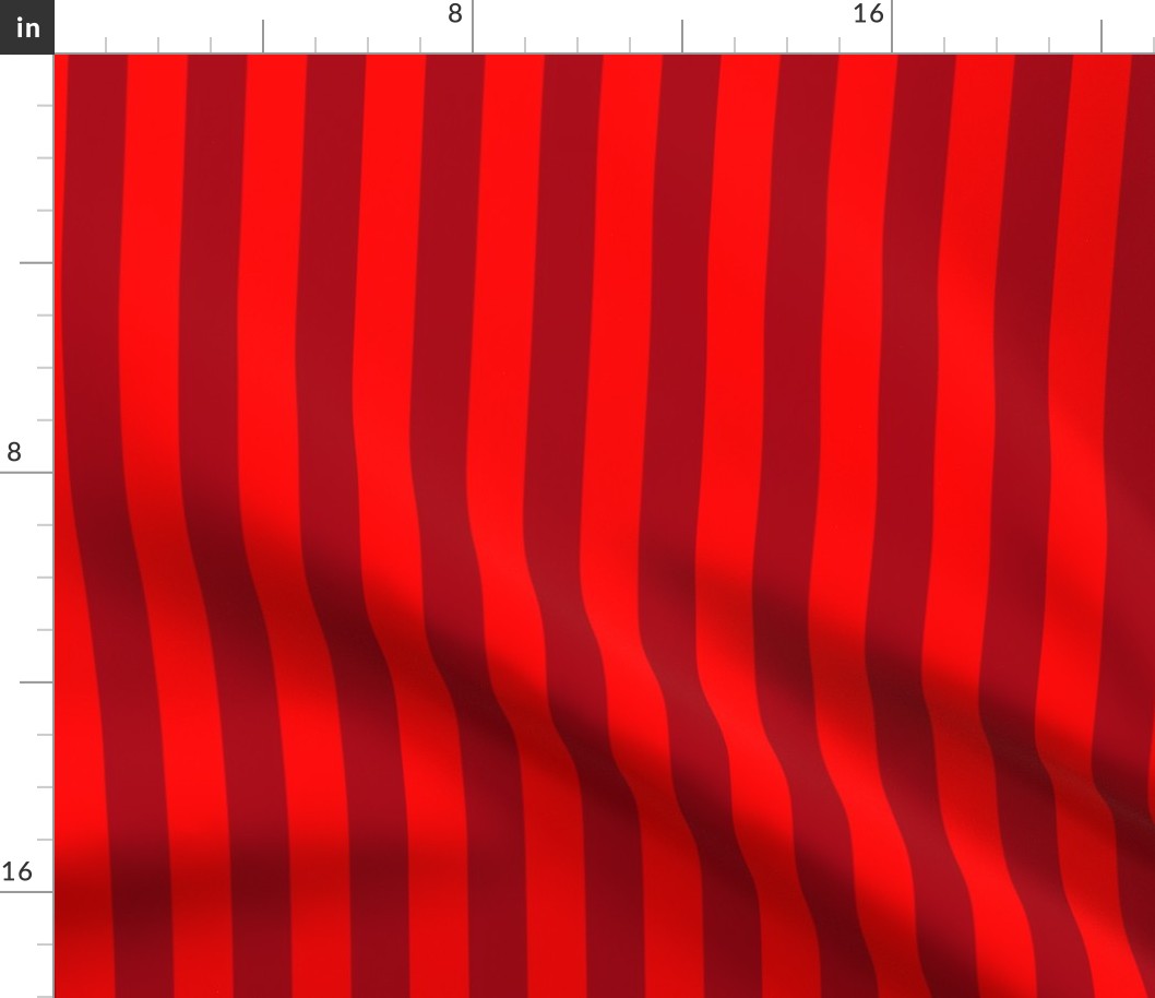 One Inch Christmas Red and Dark Red Vertical Stripes