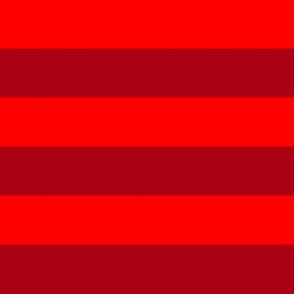 One Inch Christmas Red and Dark Red Horizontal Stripes