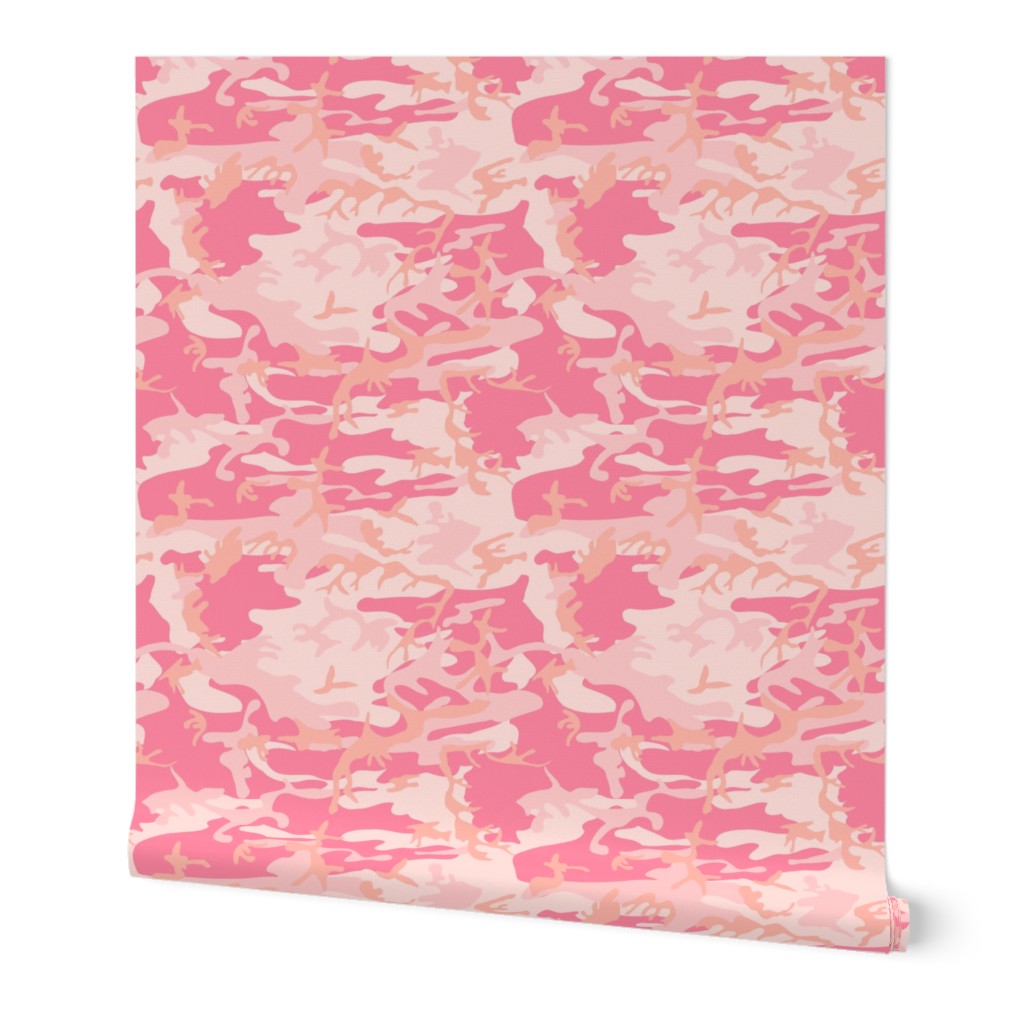 Large Pinks and Peach Camouflage (12 inch repeat)