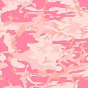 Large Pinks and Peach Camouflage (12 inch repeat)