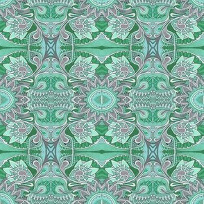 Tribal Flowers green