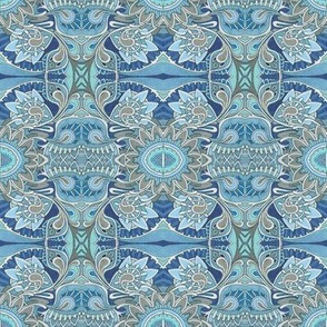 Tribal Flowers blue