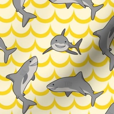 Cartoon Sharks (Yellow)