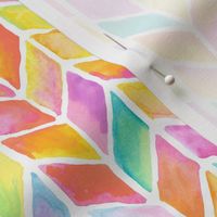 HandPainted Watercolor Candy Colored Chevrons WaterColor Painting Pattern