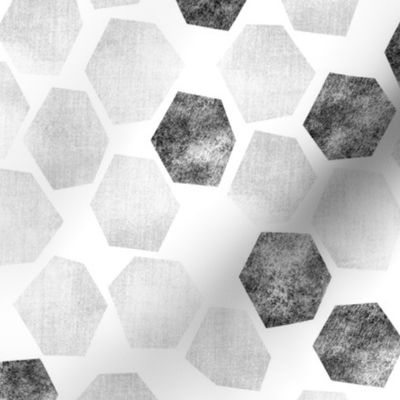 White Wash Abstract Hexagons