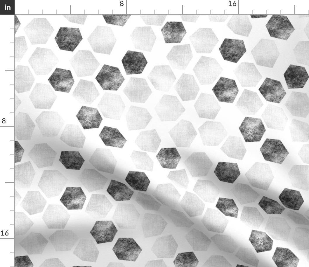 White Wash Abstract Hexagons