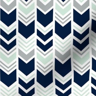 Northern Lights Chevron // Navy/Mint/Grey