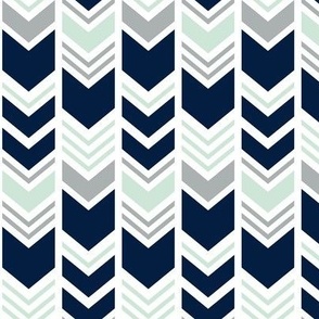 Northern Lights Chevron // Navy/Mint/Grey