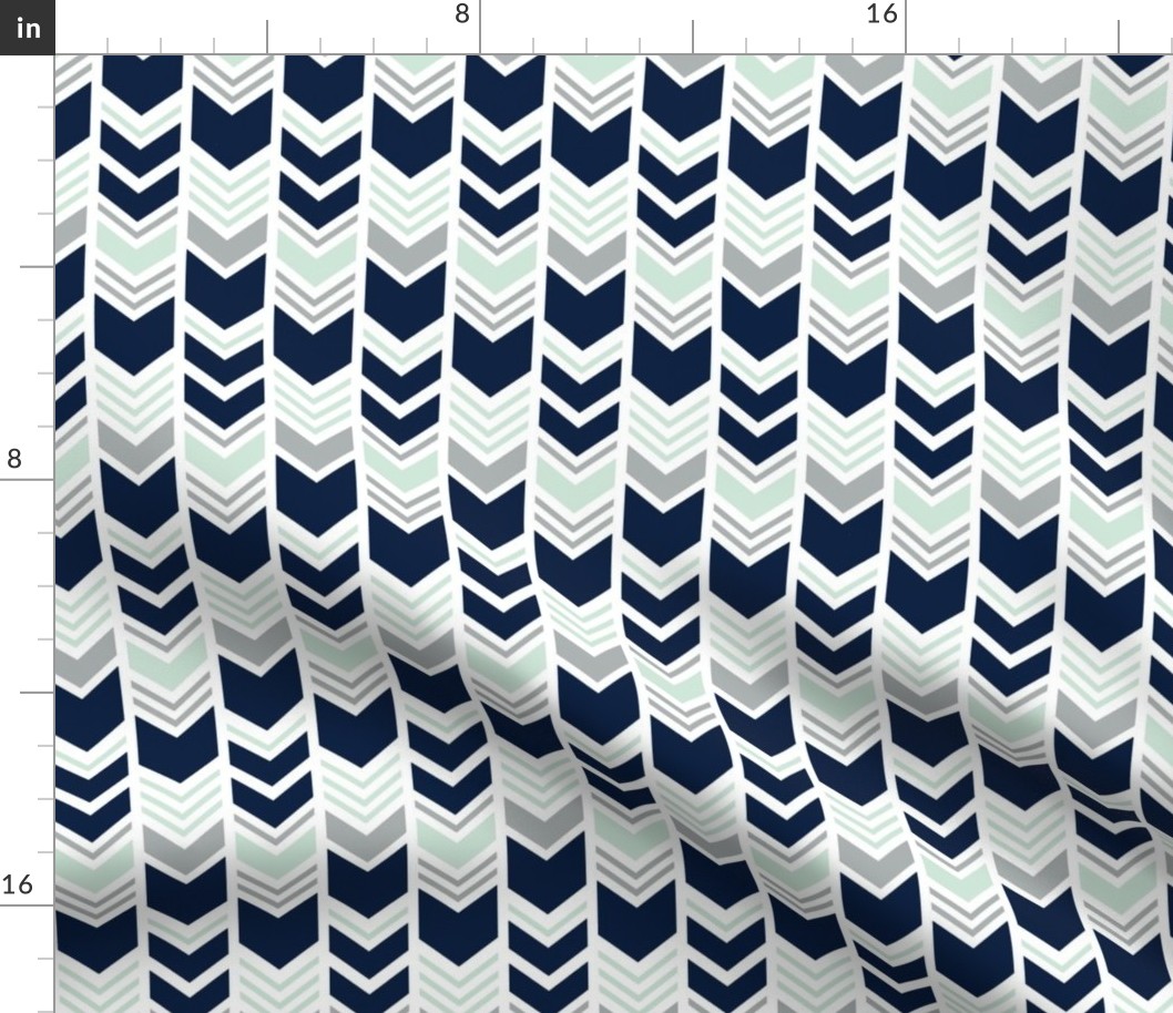 Northern Lights Chevron // Navy/Mint/Grey