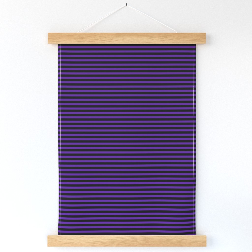 Quarter Inch Purple and Black Horizontal Stripes