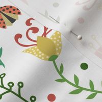 Floral pattern with ladybugs