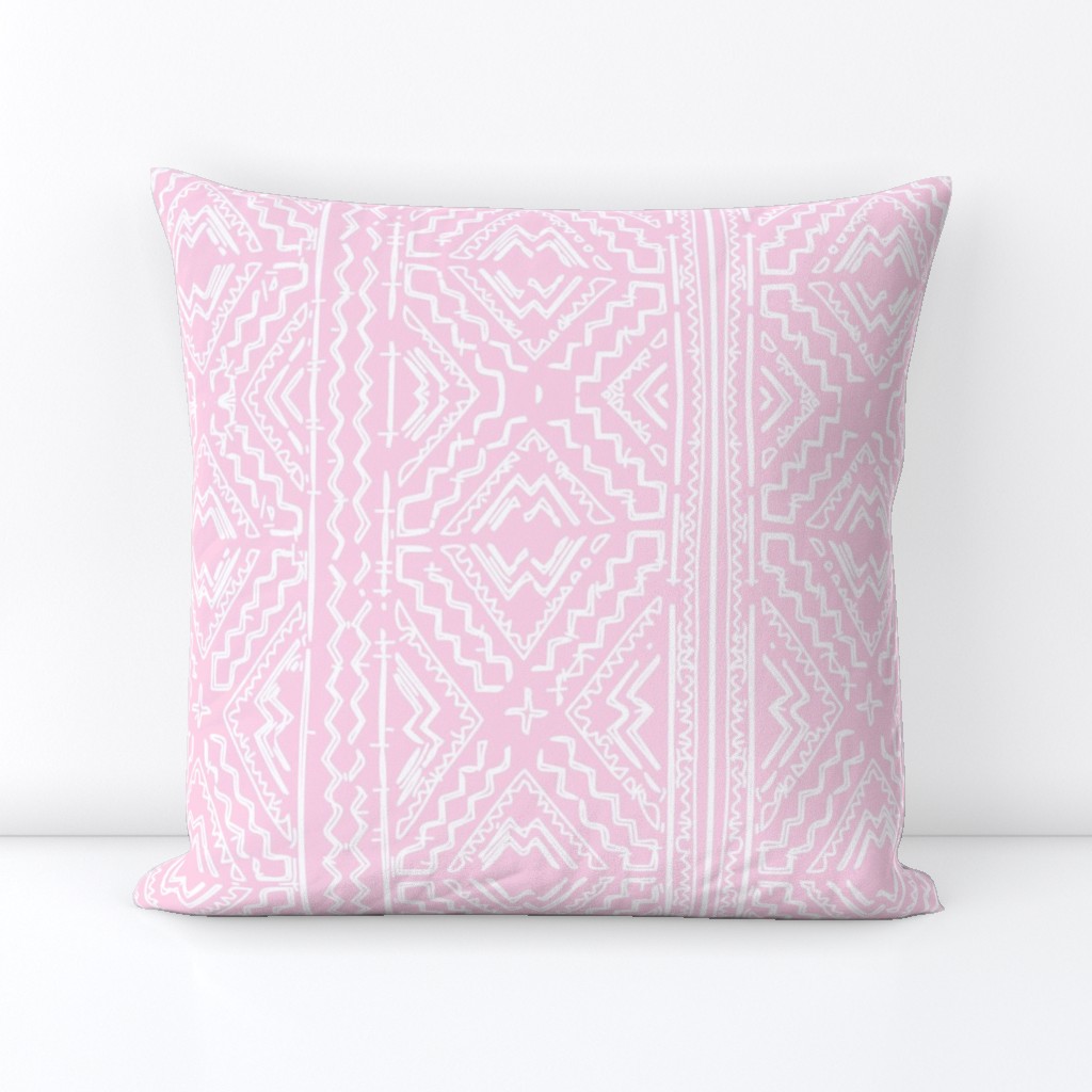 Mudcloth mudcloth african white on pink