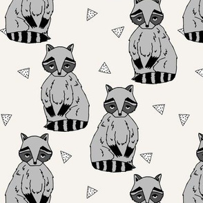 raccoon // raccoons racoon forest woodland champagne off-white cream kids nursery baby 