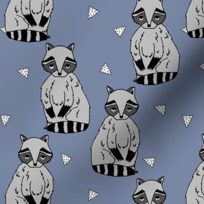 raccoon // blue cute raccoon woodland forest creature boys girls kids raccoons outdoors