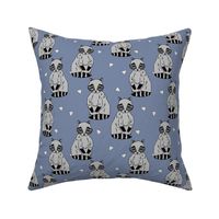 raccoon // blue cute raccoon woodland forest creature boys girls kids raccoons outdoors