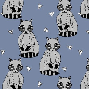 raccoon // blue cute raccoon woodland forest creature boys girls kids raccoons outdoors