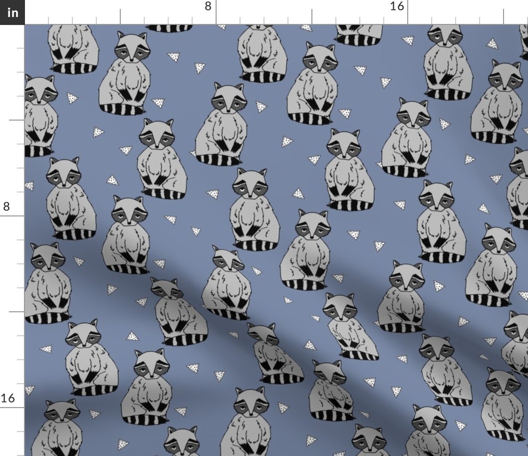 raccoon // blue cute raccoon woodland forest creature boys girls kids raccoons outdoors