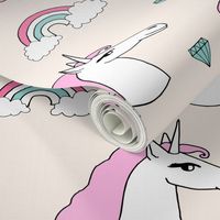 unicorn // sweet rainbow unicorn jewels pink pastel champagne off-white cream cute unicorn