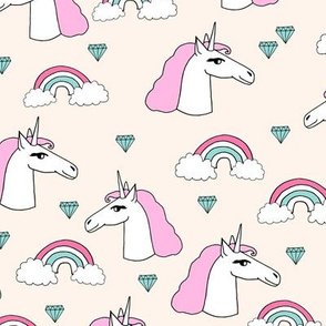 unicorn // sweet rainbow unicorn jewels pink pastel champagne off-white cream cute unicorn