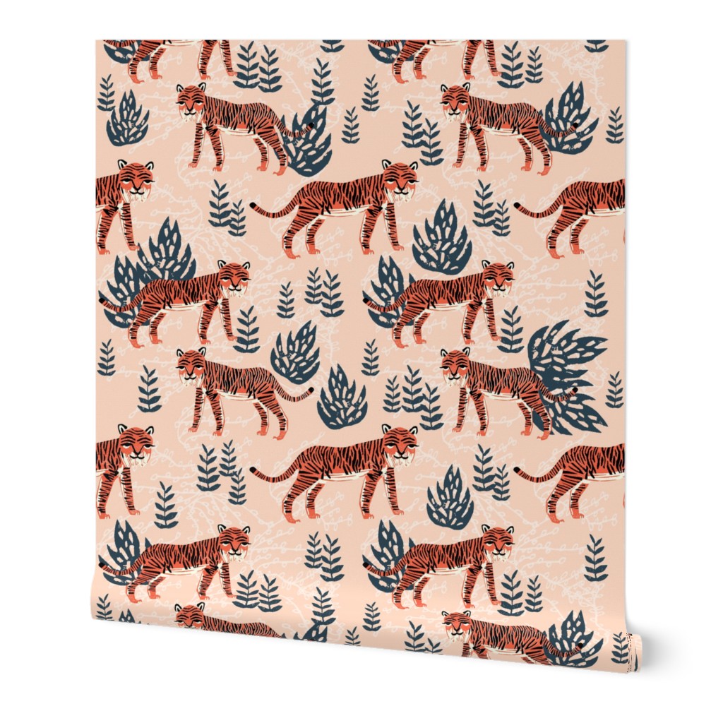 safari tiger // blush coral tropical blush kids 