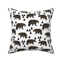 geometric bear // bear nursery triangles kids white background kids nursery boys nursery baby boy