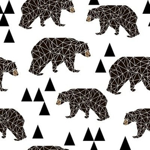 geometric bear // bear nursery triangles kids white background kids nursery boys nursery baby boy