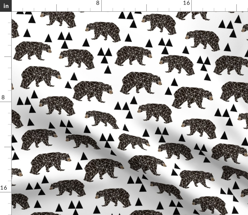 geometric bear // bear nursery triangles kids white background kids nursery boys nursery baby boy