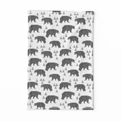 geo bear // charcoal light grey bear triangles geometric kids boys nursery