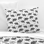 geo bear // charcoal light grey bear triangles geometric kids boys nursery