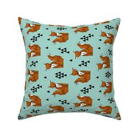 fox // geometric fox brown and blue kids nursery baby