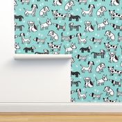 dogs // pet illustration dog hand-drawn sweet cute kawaii funny dog paw print dog fabric