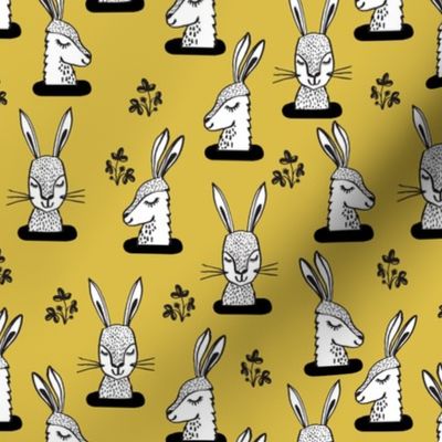 rabbit // rabbits bunny sweet rabbits yellow mustard spring girls 