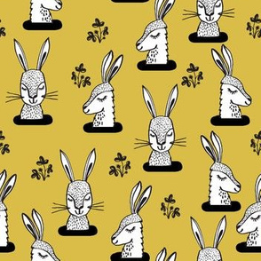 rabbit // rabbits bunny sweet rabbits yellow mustard spring girls 