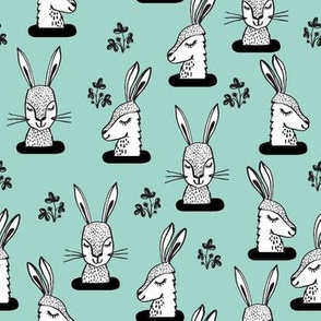 rabbit // sweet bunny rabbit rabbits mint girls spring animal print