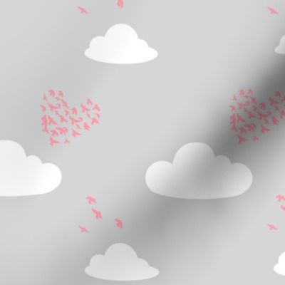 Love is in the Air in Blush Pink and Dove Gray