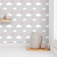 Love is in the Air in Blush Pink and Dove Gray