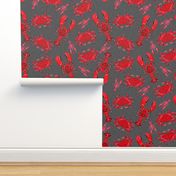 crabs // lobsters crustacean ocean animal pattern red nautical summer preppy