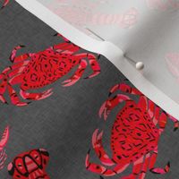 crabs // lobsters crustacean ocean animal pattern red nautical summer preppy